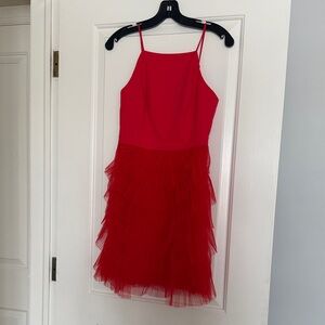 BCBGMaxAzria Red Layered Formal Dress